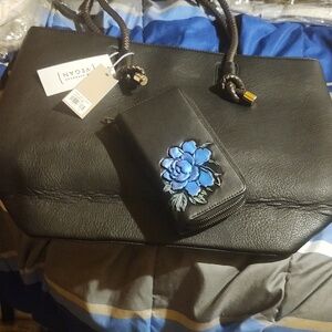 Black Tote with Matching Wallet